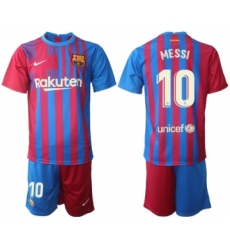 Men 2021-2022 Club Barcelona home red 10 Nike Soccer Jersey