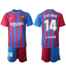 Men 2021-2022 Club Barcelona home red 14 Nike Soccer Jersey