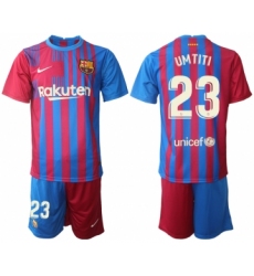 Men 2021-2022 Club Barcelona home red 23 Nike Soccer Jerseys
