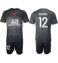Men 2021-2022 Club Paris St German Second away black 12 Soccer Jersey