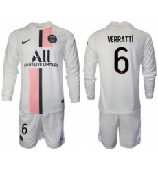 Men 2021-2022 Club Paris St German away white Long Sleeve 6 Soccer Jersey