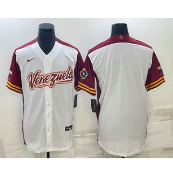 Men's Venezuela Baseball Blank 2023 White World Classic Stitched Jerseys