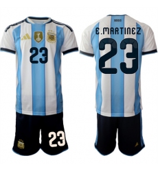 Men's Argentina #23 E.MARTINEZ National Team FIFA x World Cup 2026 Home White On Field Jersey