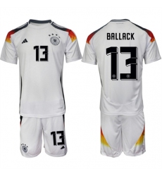 Men's Germany #13 Michael Ballack White 2024-25 Home Soccer Jersey Suit