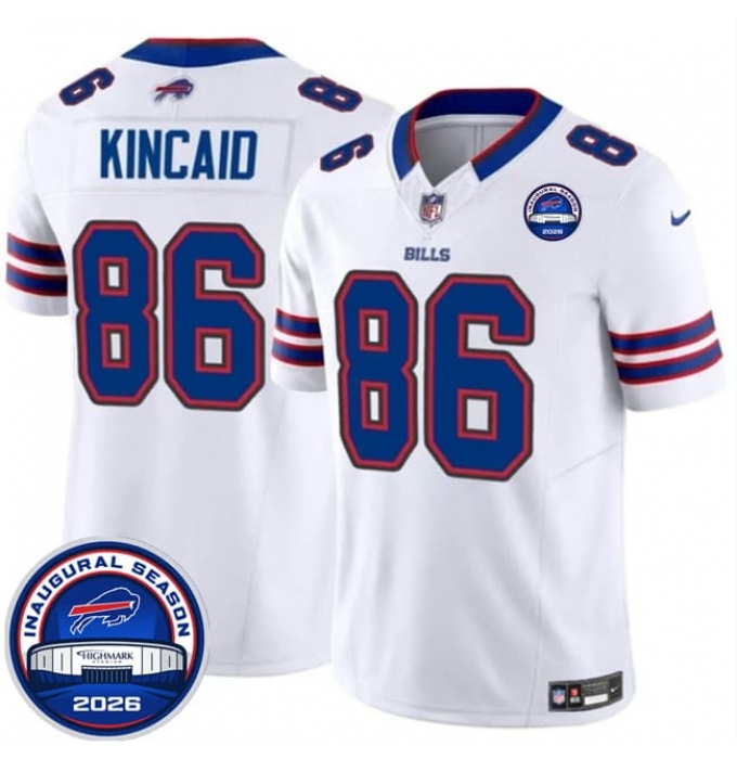 Men's Buffalo Bills #86 Dalton Kincaid White F.U.S.E. 2026 Inaugural Season at Highmark Stadium Football Stitched Jersey