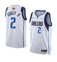 Men's Dallas Mavericks #2 Dereck Lively II White 2024 Finals Association Edition Stitched Basketball Jersey