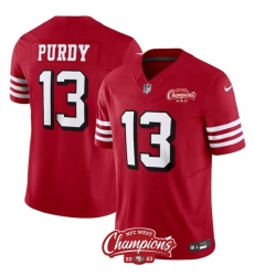 Men's San Francisco 49ers #13 Brock Purdy Red 2023 F.U.S.E. NFC West Champions Alternate Football Stitched Jersey