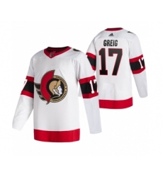 Men's Ottawa Senators #17 Zack MacEwen White Stitched Jersey