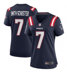 Women's New England Patriots #7 JuJu Smith-Schuster Navy Stitched Game Jersey(Run Small)