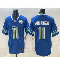 Men's Seattle Seahawks #11 Jaxon Smith-Njigba Royal FUSE 2025 NFC West Champions Limited Stitched Jersey