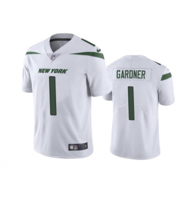 Men's New York Jets #1 Ahmad Gardner 2022 White Vapor Untouchable Limited Stitched Jersey