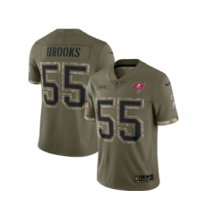 Men's Tampa Bay Buccaneers #55 Derrick Brooks 2022 Olive Salute To Service Limited Stitched Jersey
