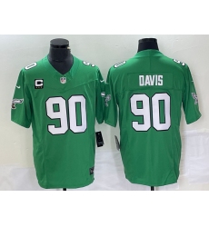 Men's Nike Philadelphia Eagles #90 Jordan Davis Green 2023 F.U.S.E. Vapor Untouchable C Stitched Football Jersey
