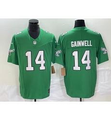 Men's Nike Philadelphia Eagles #14 Kenneth Gainwell Green 2023 F.U.S.E. Vapor Limited Throwback Stitched Football Jersey