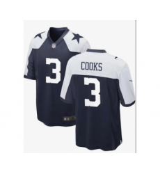 Men's Nike Dallas Cowboys #3 Brandin Cooks Navy Navy Thanksgiving Limited Football Stitched Jersey