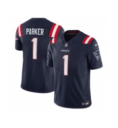 Men's Nike New England Patriots #1 DeVante Parker Navy 2023 F.U.S.E. Vapor Limited Football Stitched Jersey