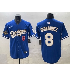 Men's Los Angeles Dodgers #8 Enrique Hernández Royal 2025 World Series Champions Limited Stitched Baseball Jersey