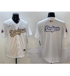 Men's Los Angeles Dodgers Team Big Logo White 2025 Gold Collection Limited Stitched Baseball Jersey