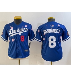 Youth Los Angeles Dodgers #8 Enrique Hernández Royal 2025 Tokyo Series Limited Stitched Baseball Jersey