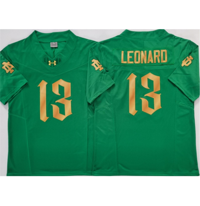 Men's Notre Dame Fighting Irish #13 Riley Leonard Green 2025 F.U.S.E. Limited Stitched Jersey