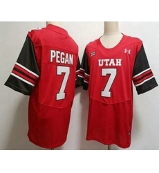 Men's Utah Utes #7 Braden Pegan Red College Football Jersey