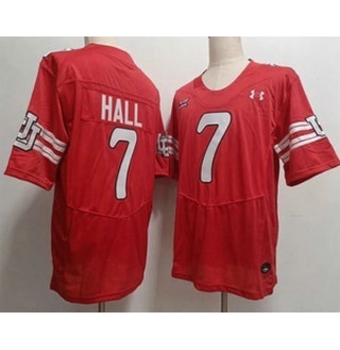 Men's Utah Utes #7 Johnathan Hall Red Retro College Football Throwback Jersey