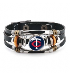 Minnesota Twins MLB Pro football team jewel cowhide bracelet leather hand jewelry