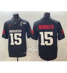 Men's Indiana Hoosiers #15 Fernando Mendoza Black F.U.S.E. 2026 Patch Stitched Basketball Jersey