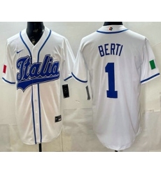 Men's Italy #1 Jonathon Berti White 2026 World Baseball Classic Cool Base Jersey