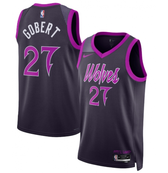 Men's Minnesota Timberwolves #27 Rudy Gobert Purple 2025-26 City Edition Stitched Basketball Jersey