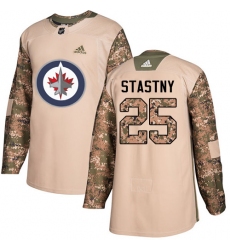 Men's Adidas Winnipeg Jets #25 Paul Stastny Authentic Purple Fights Cancer Practice NHL Jersey
