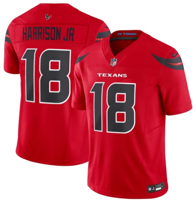 Men's Houston Texans #18 Marvin Harrison Jr Red 2024 Alternate Vapor F.U.S.E. Limited Football Stitched Jersey