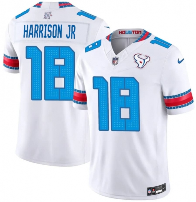 Men's Houston Texans #18 Marvin Harrison Jr White 2026 F.U.S.E. Rivalries Collection Limited Football Stitched Jersey
