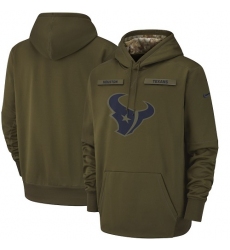 Men's Houston Texans Nike Olive Salute to Service Sideline Therma Performance Pullover Hoodie