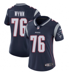 Women's Nike New England Patriots #76 Isaiah Wynn Navy Blue Team Color Vapor Untouchable Limited Player NFL Jersey