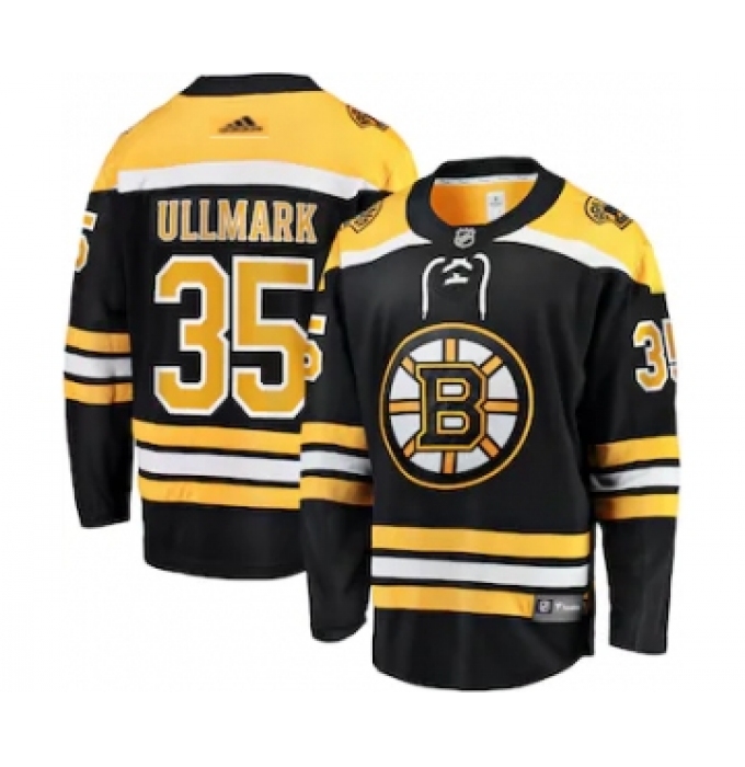 Men's Boston Bruins #35 Linus Ullmar Adidas Authentic Home Black Jersey