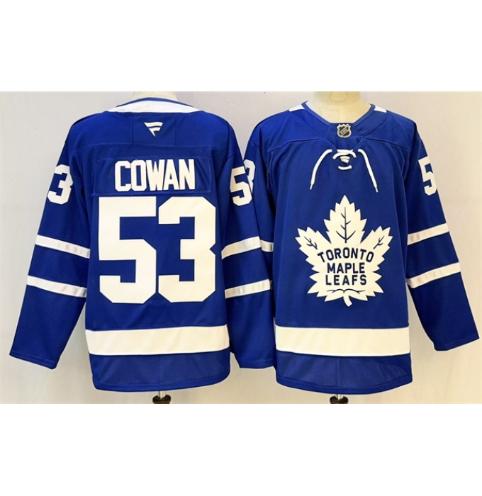 Men's Toronto Maple Leafs #53 Easton Cowan Blue 2026 Stitched Hockey Jersey