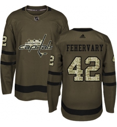 Youth Adidas Washington Capitals #42 Martin Fehervary Authentic Green Salute to Service NHL Jersey