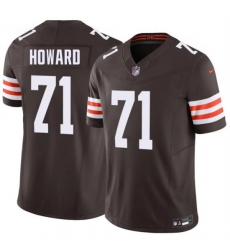 Men's Cleveland Browns #71 Tytus Howard Brown F.U.S.E. Vapor Limited Stitched Football Jersey
