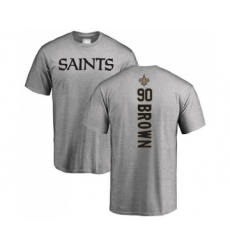 Football New Orleans Saints #90 Malcom Brown Ash Backer T-Shirt