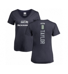 Football Women's Seattle Seahawks #8 Jamar Taylor Navy Blue Backer T-Shirt