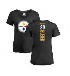 Football Women's Pittsburgh Steelers #20 Rocky Bleier Black Backer Slim Fit T-Shirt