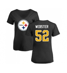 Football Women's Pittsburgh Steelers #52 Mike Webster Black Name & Number Logo Slim Fit T-Shirt