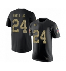 Pittsburgh Steelers #24 Benny Snell Jr. Black Camo Salute to Service T-Shirt