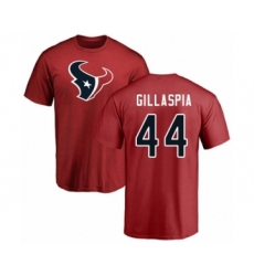 Football Houston Texans #44 Cullen Gillaspia Red Name & Number Logo T-Shirt