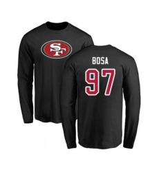 Football San Francisco 49ers #97 Nick Bosa Black Name & Number Logo Long Sleeve T-Shirt