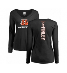 Football Women's Cincinnati Bengals #5 Ryan Finley Black Backer Long Sleeve T-Shirt