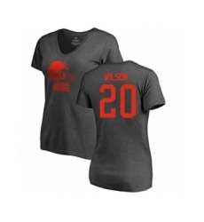 Football Women's Cleveland Browns #20 Howard Wilson Ash One Color T-Shirt