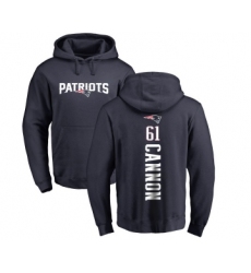Football New England Patriots #61 Marcus Cannon Navy Blue Backer Pullover Hoodie