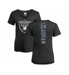Football Women's Oakland Raiders #24 Johnathan Abram Black Backer T-Shirt